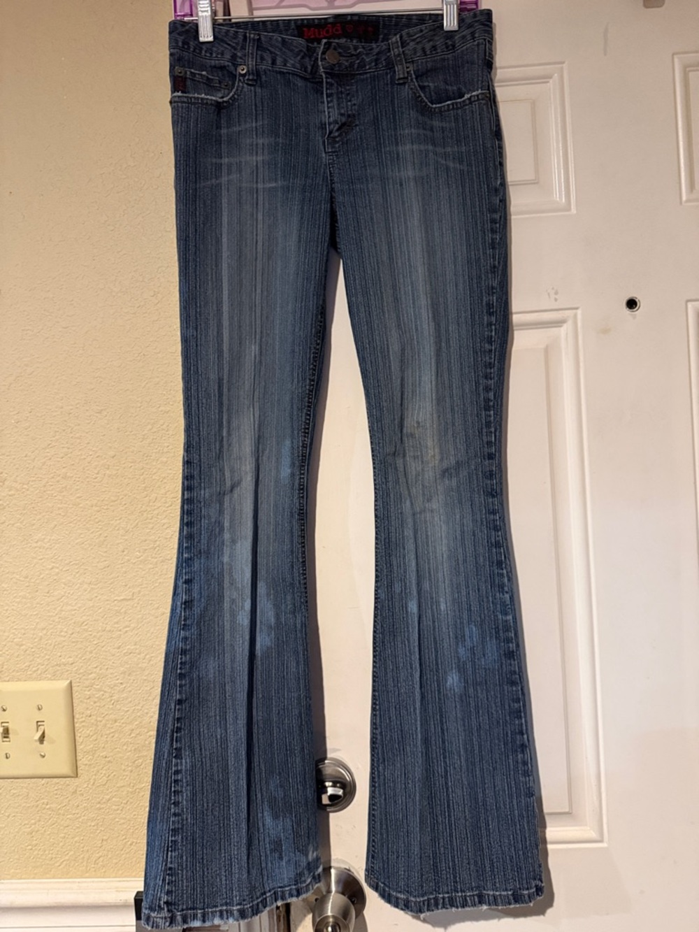 Vintage Mudd Brand Flared Pinstripe Pattern Denim Jeans
